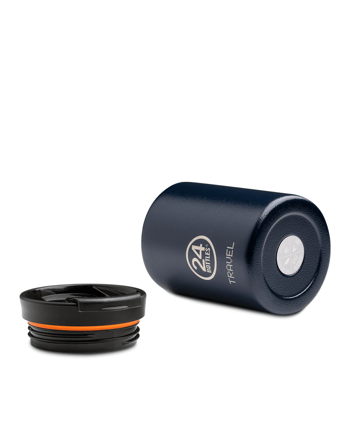 Mug Isotherme deep blue de la marque italienne 24 Bottles en acier inoxydable - 350ml