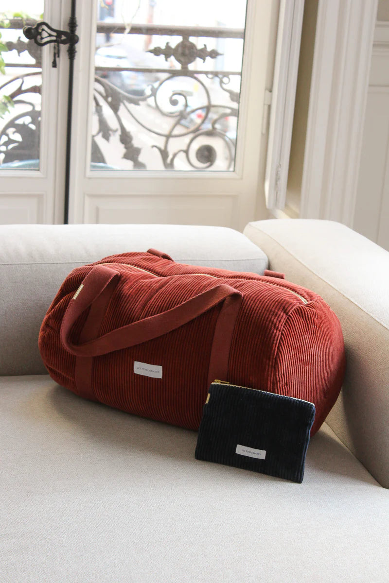 Petite Pochette Velours Côtelé - Bleu orage