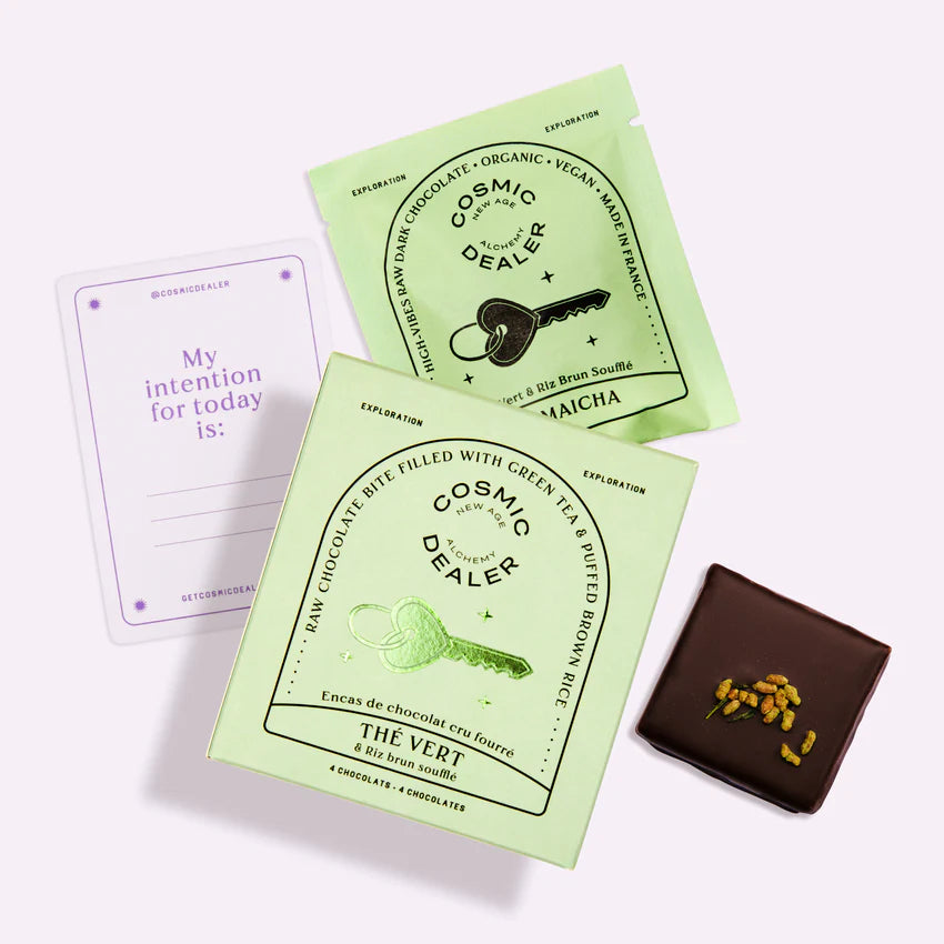 Boîte de 4 Chakras Chocolat - Thé Vert &amp; Riz Brun Soufflé
