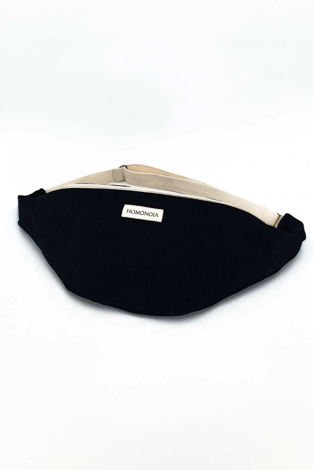 Banane en Velours Côtelé Noir XL