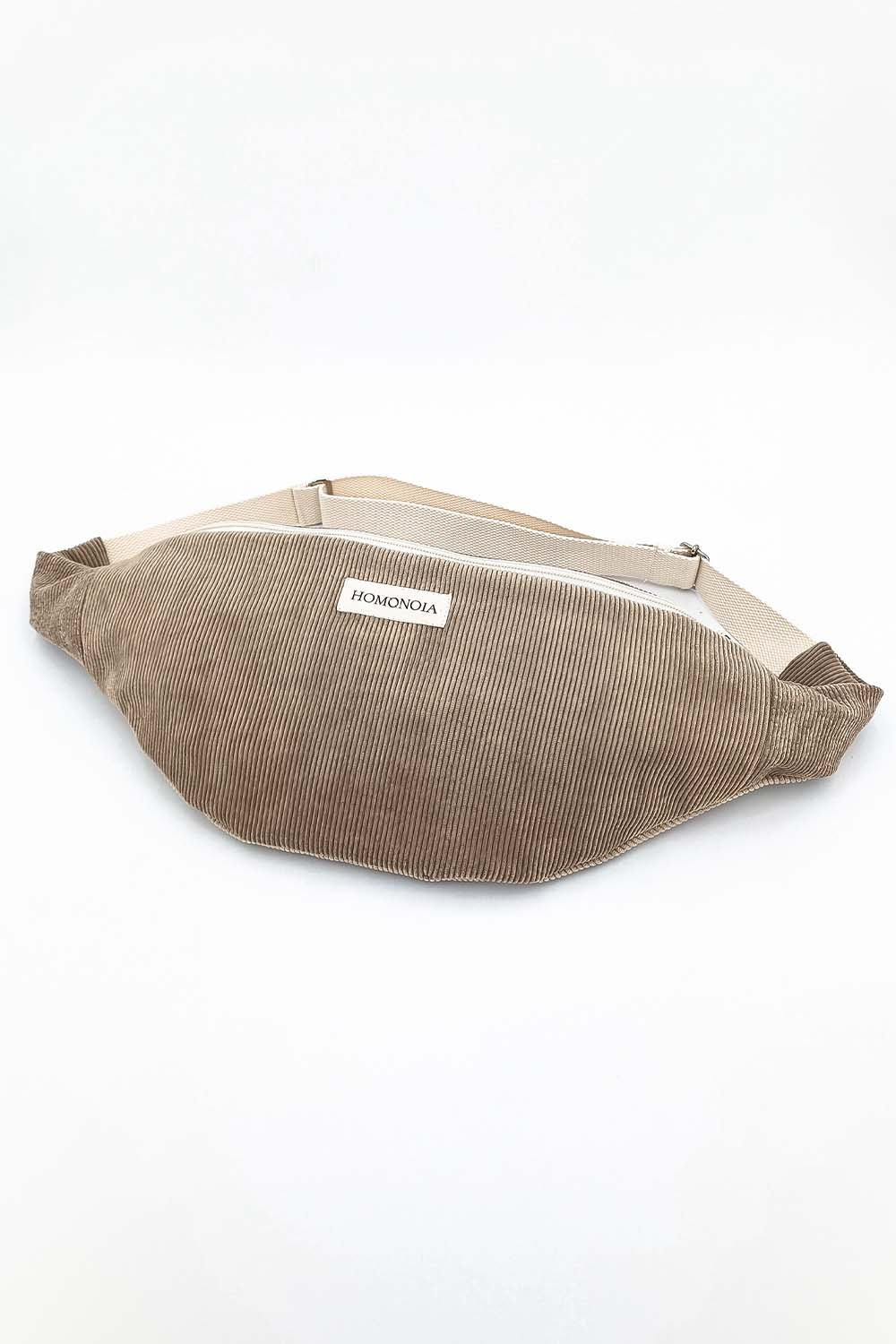 Banane en Velours Côtelé Taupe XL