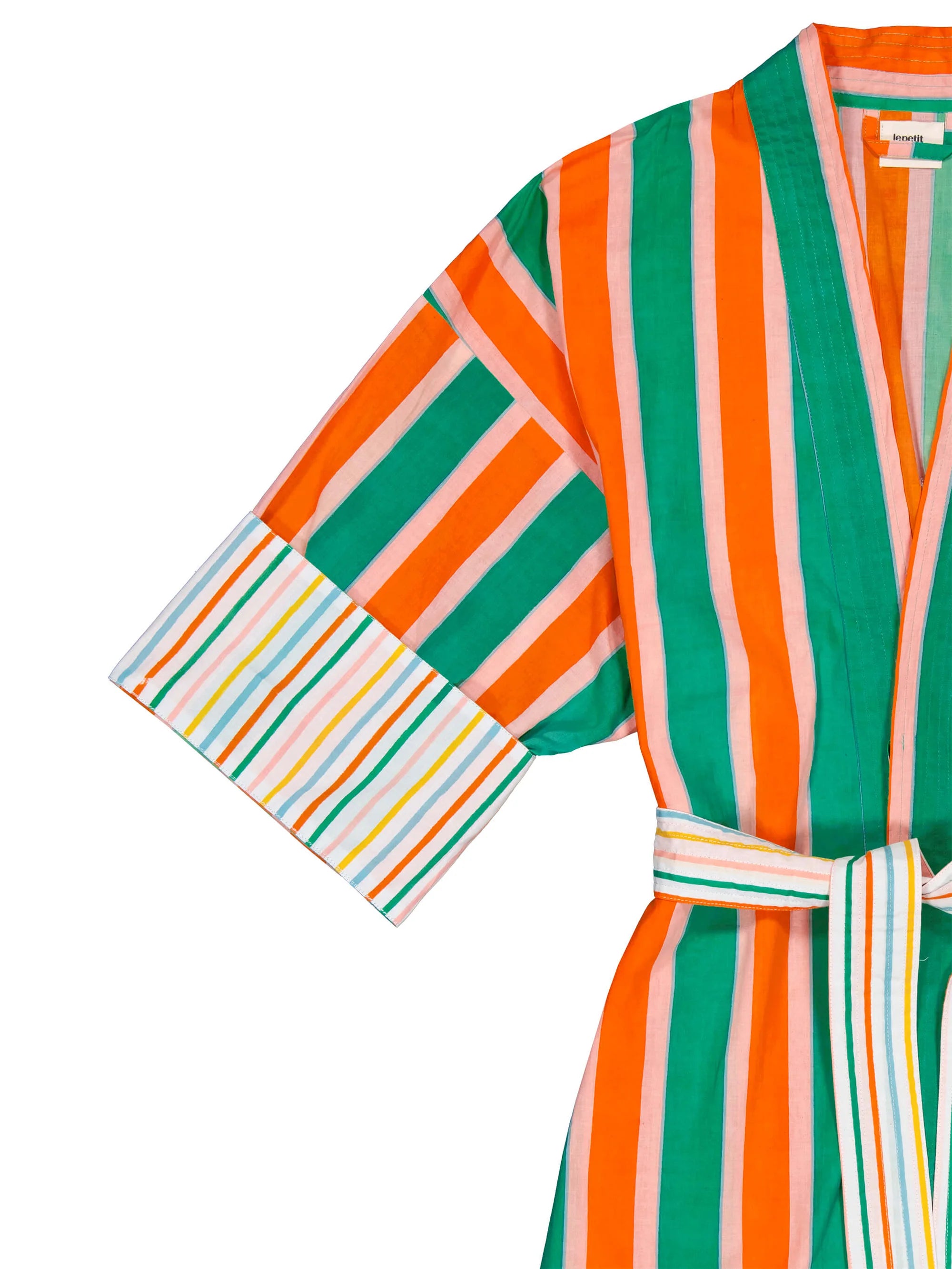 Kimono Long en Coton Manon Stripes