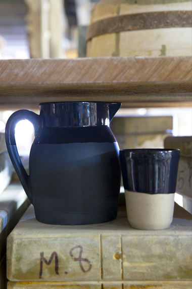 Gobelet en Grès - Encre Bleu Nuit et Naturel