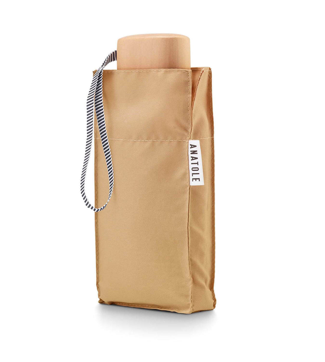Mini parapluie anatole beige camille solide léger et ultra compact 