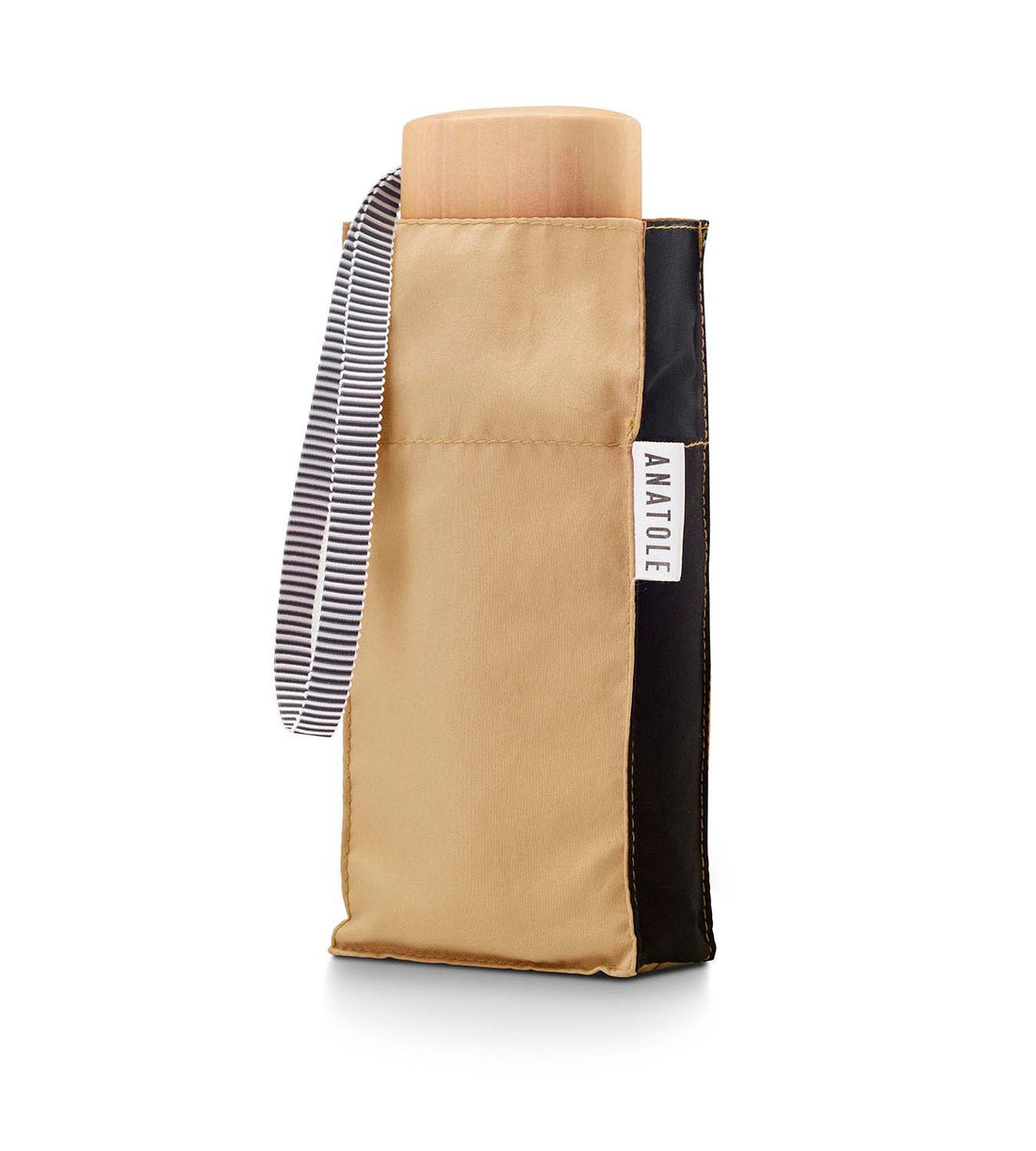 Mini parapluie anatole alice beige noir solide léger et ultra compact