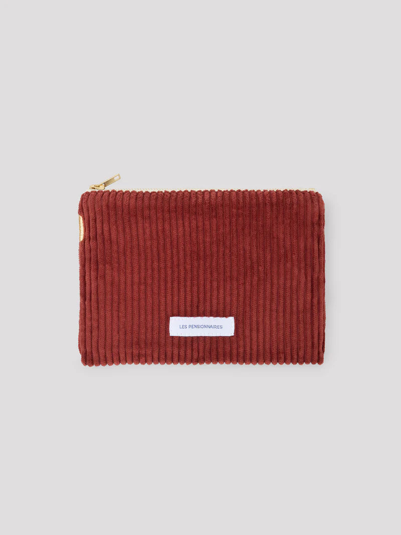 Petite Pochette Velours Côtelé - Rouille