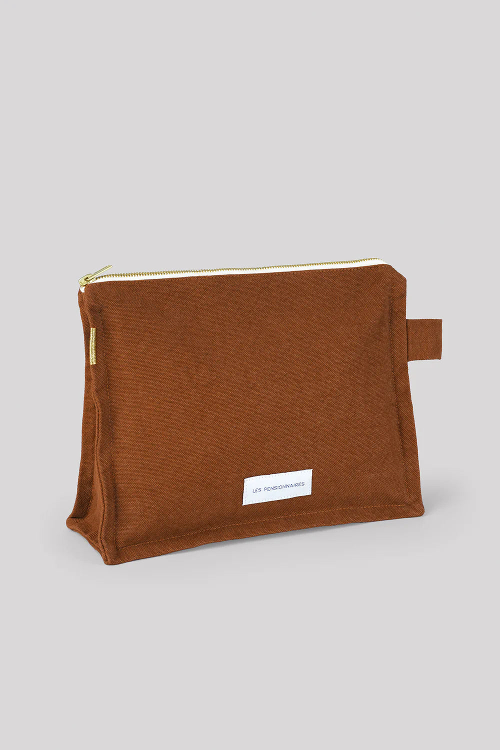 Trousse de Toilette en Coton Bio - Marron Caramel