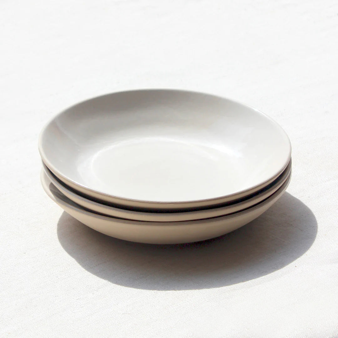 Assiette Creuse de Présentation en Grès - Blanc