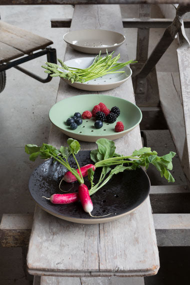 Assiette Égouttoir en Grès - Encre Bleu Nuit