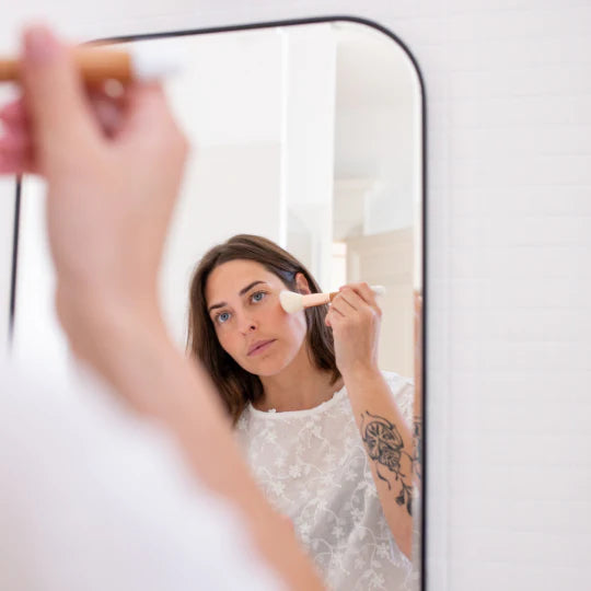 Pinceau Maquillage en Bois Naturel - Blush Biseauté