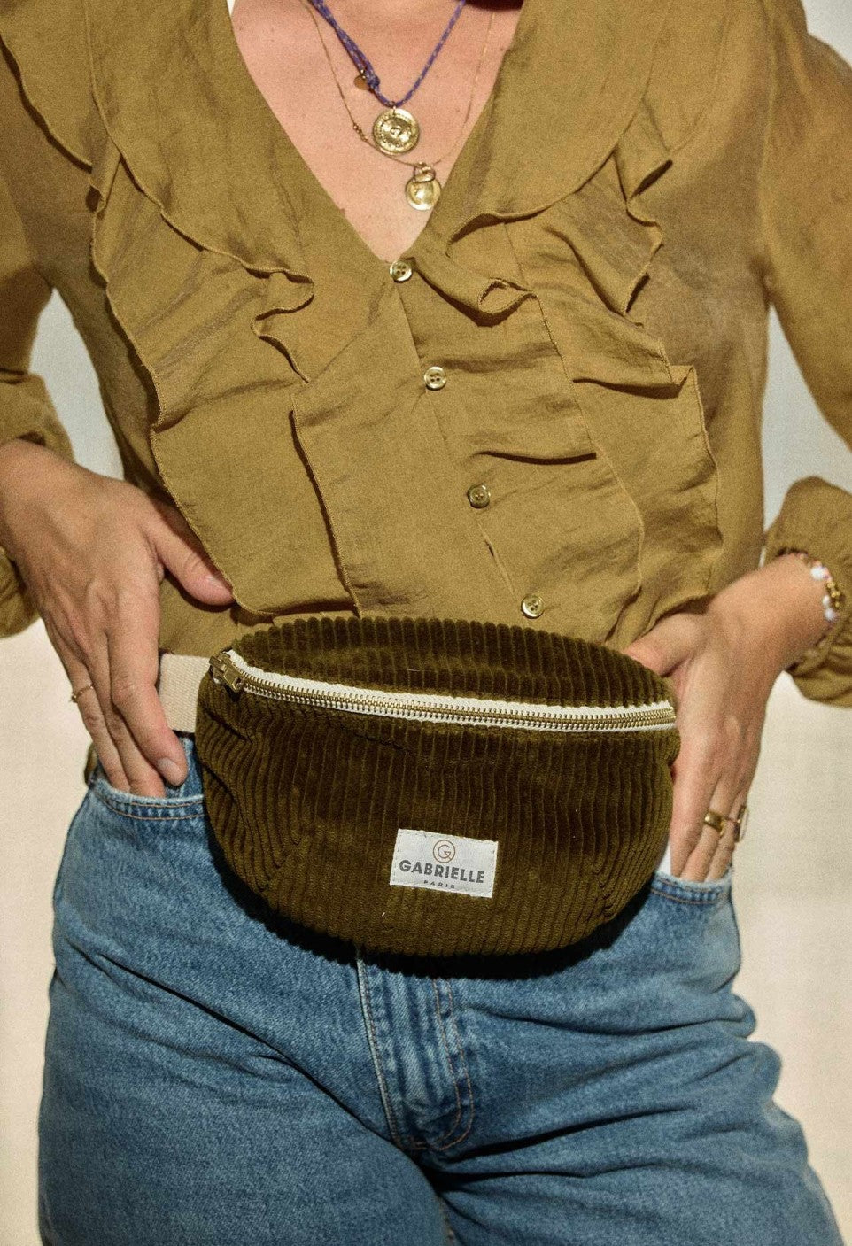 Banane Enfant Velours Olive