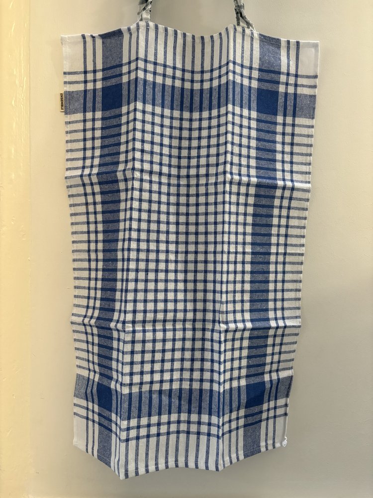 Bavoir Adulte Tissu Torchon - Bleu