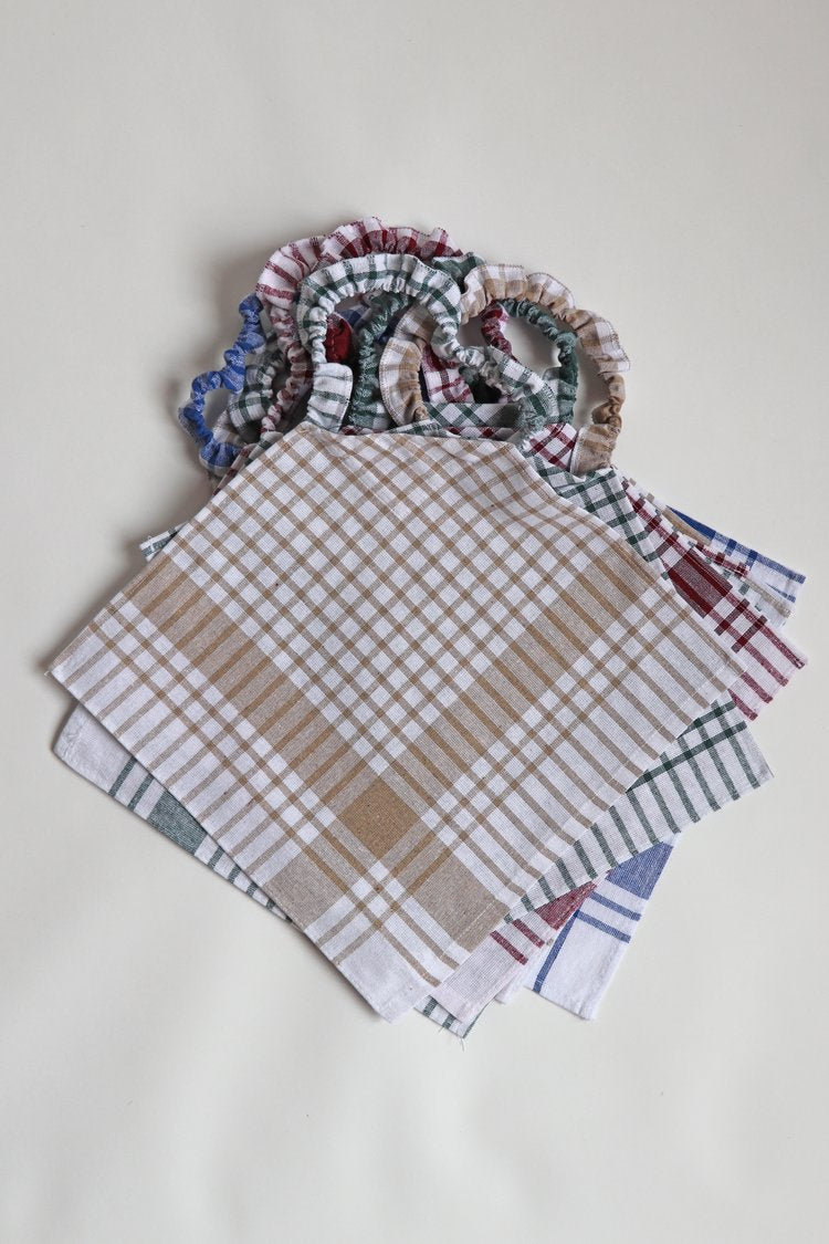 Bavoir Enfant Tissu Torchon - Bleu