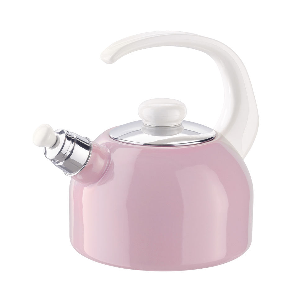 Bouilloire Sifflante en Email Rose 2L