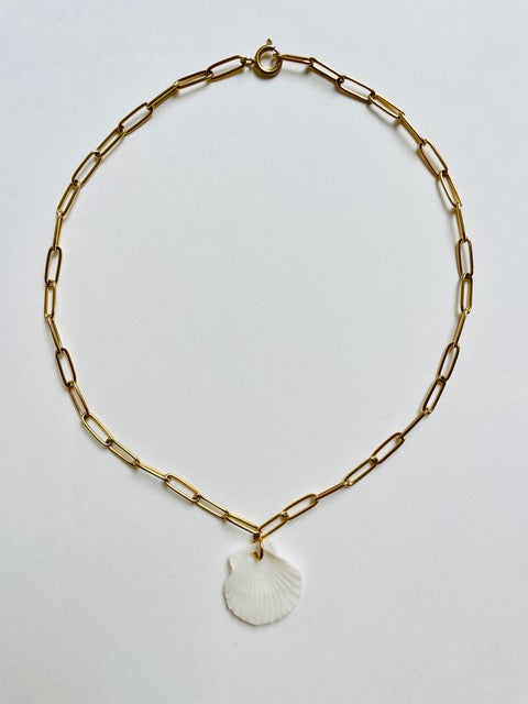 Collier Sirène des Mers - Maille Trombone - Charm Coquillage