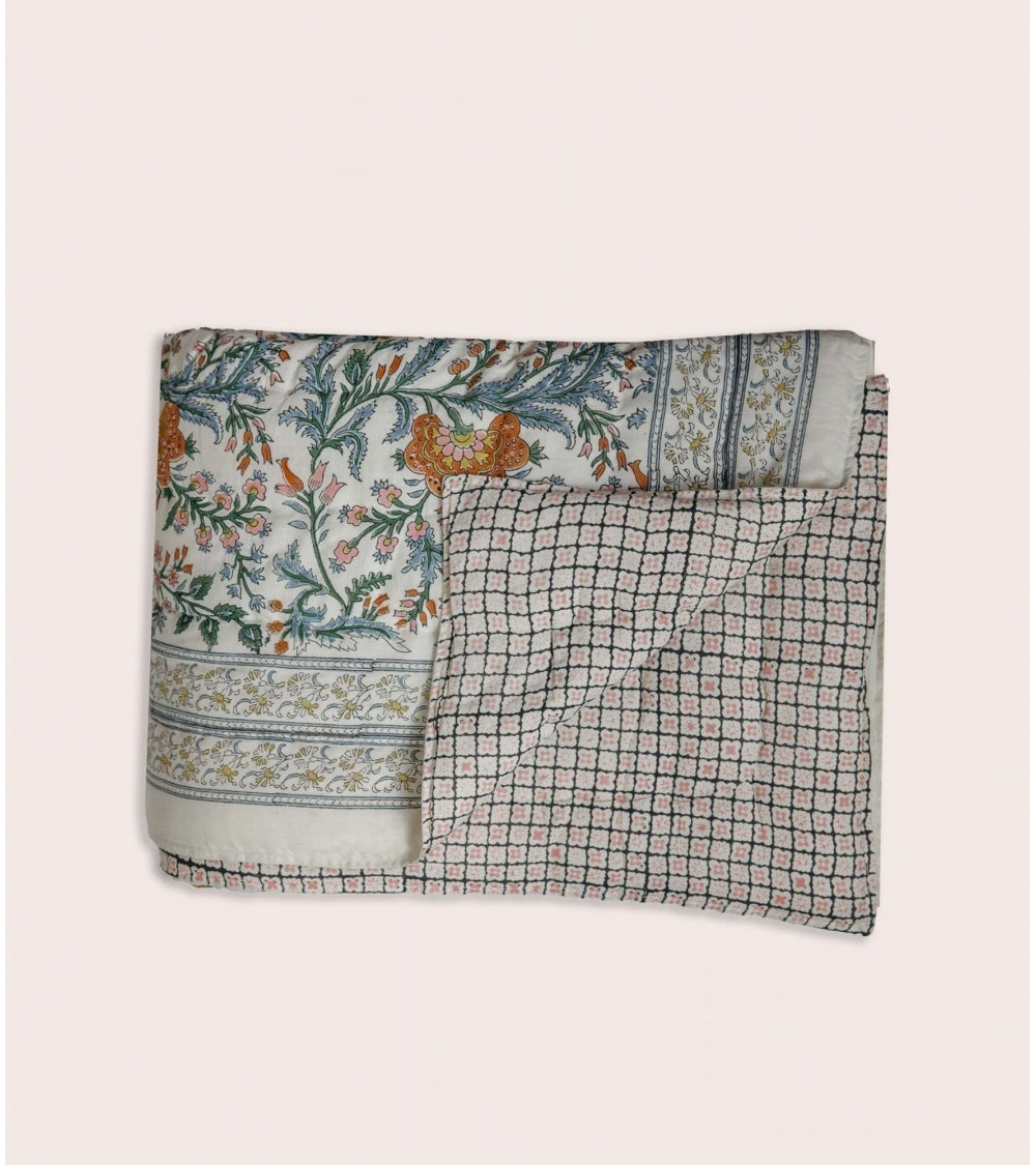 Edredon Couette Indienne en Coton Archana Orange 160 x 225