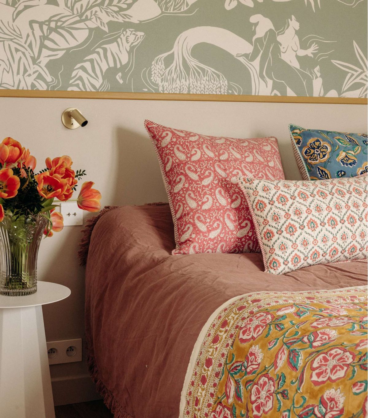 Edredon Couette Indienne en Coton Loni Jaune 160 x 225