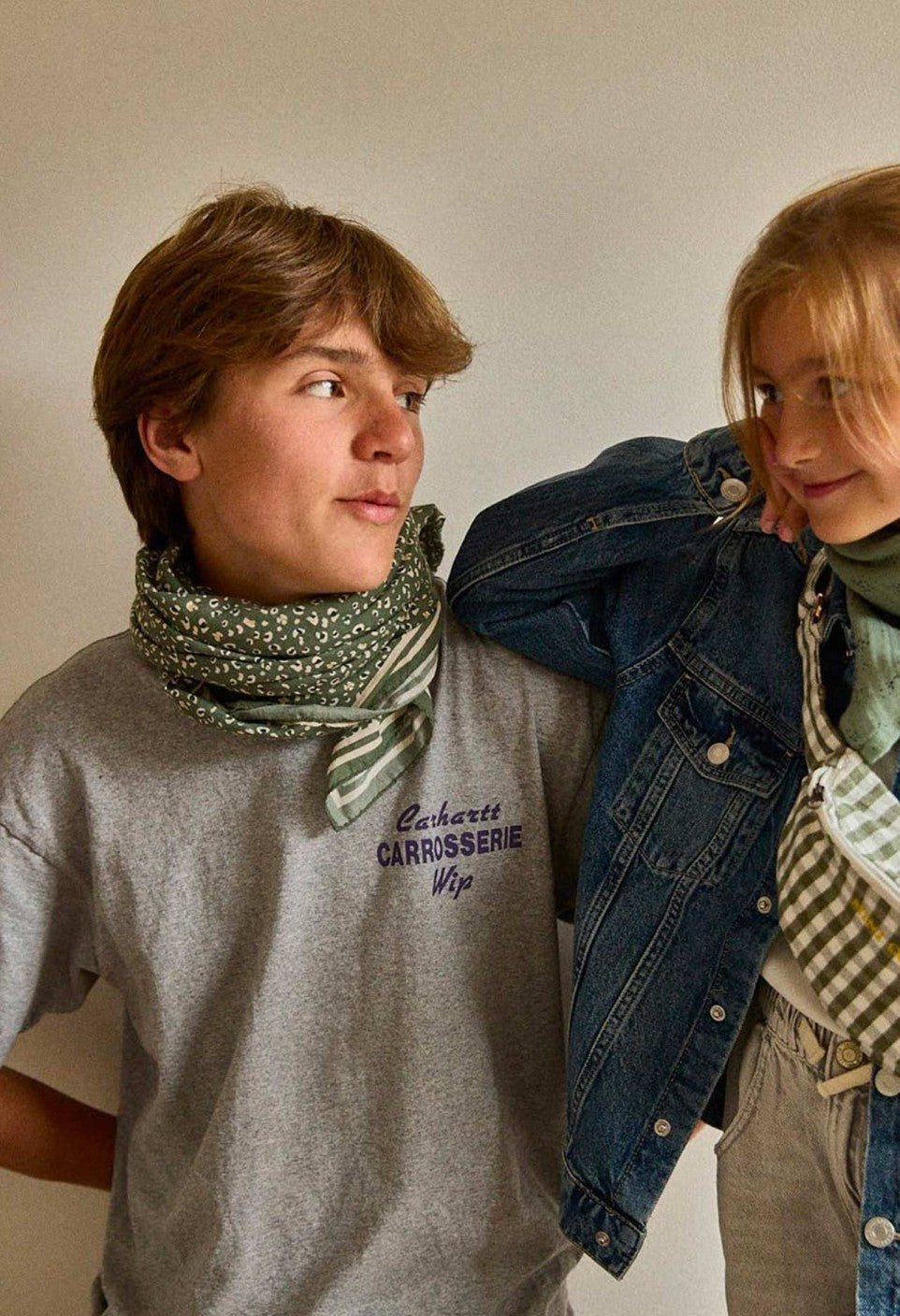 Foulard en Coton Léopard Kaki