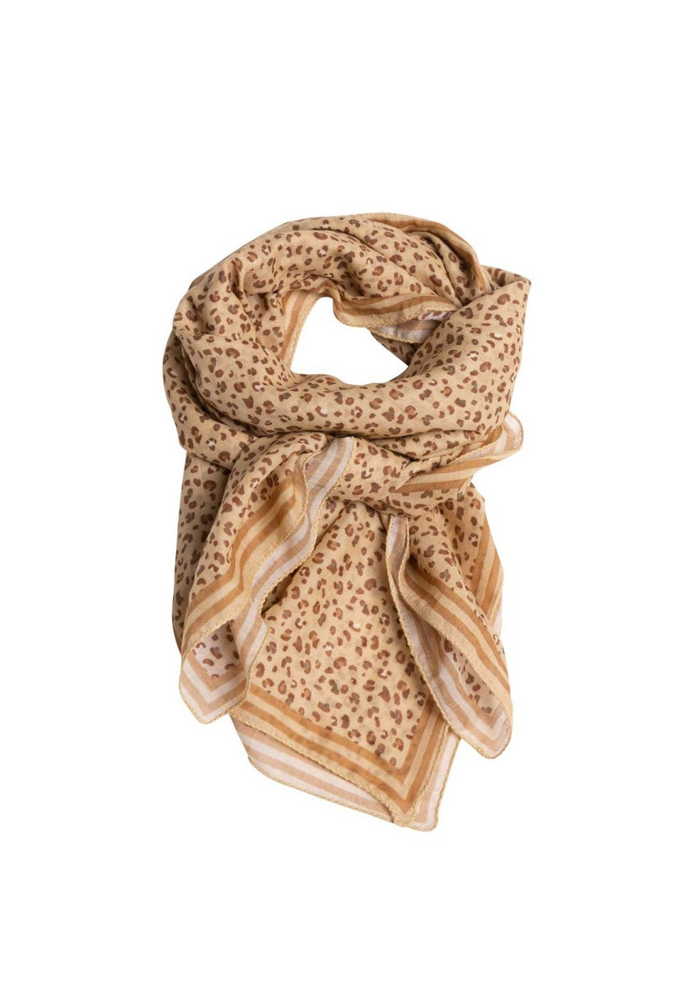 Foulard en Coton Léopard Sable