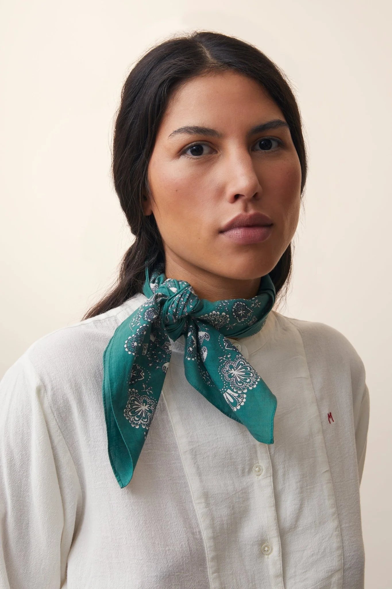 Foulard en Coton N°675 Bottle Green