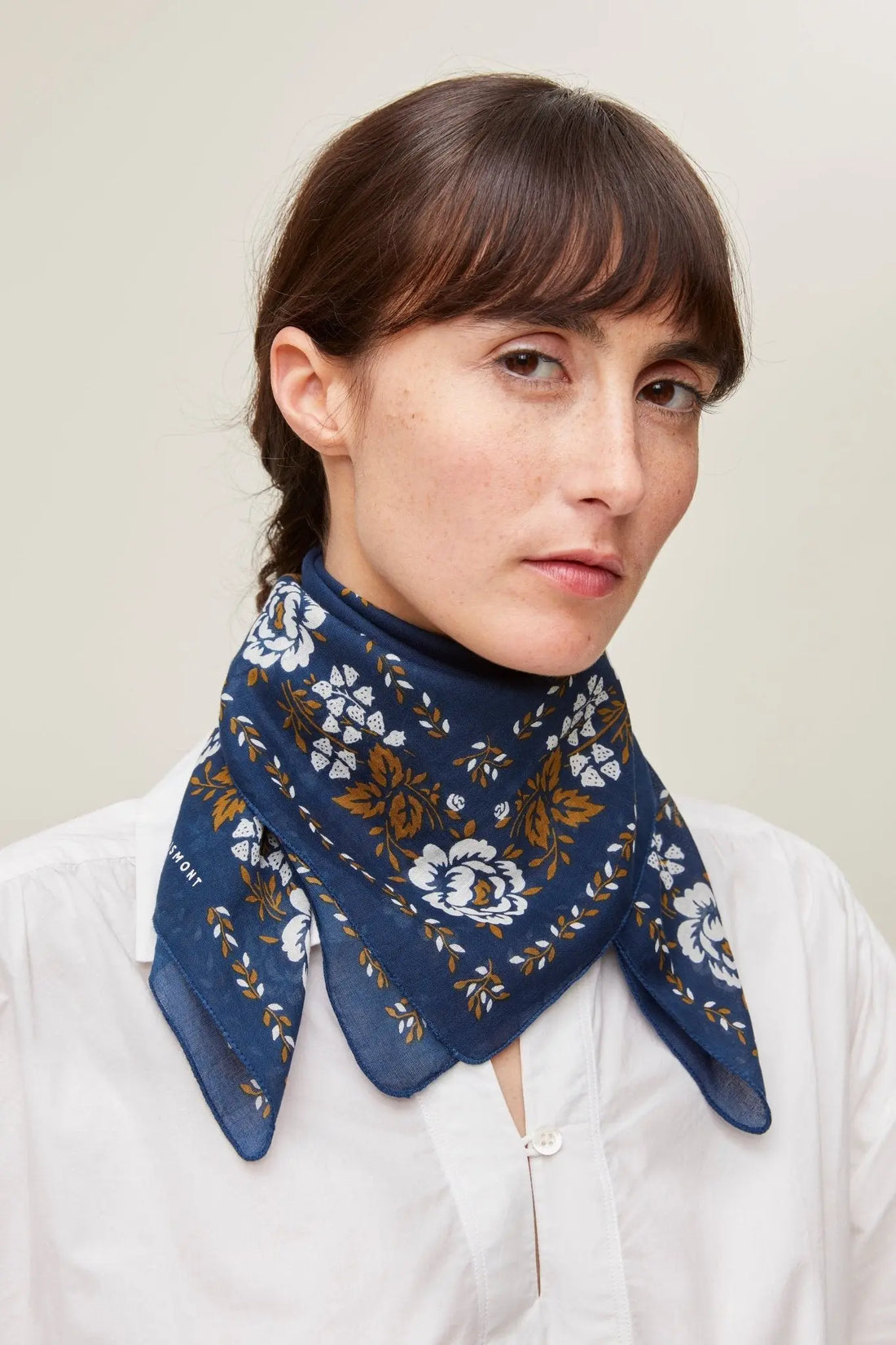 Foulard en Coton N°652 Navy Blue