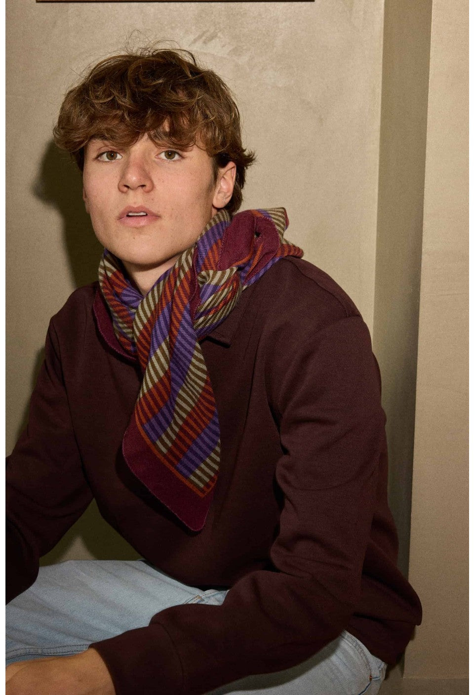 Foulard en Laine Opale Bordeaux