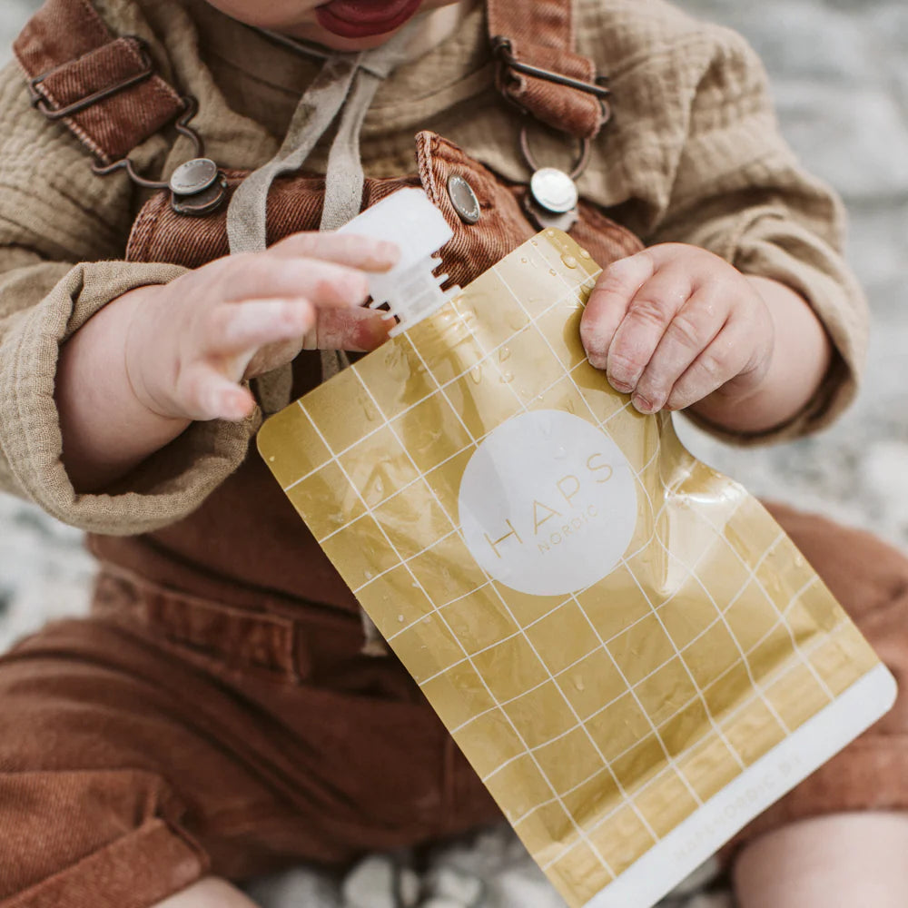 Set de 3 Gourdes à Compotes Réutilisables - Warm Quadrille