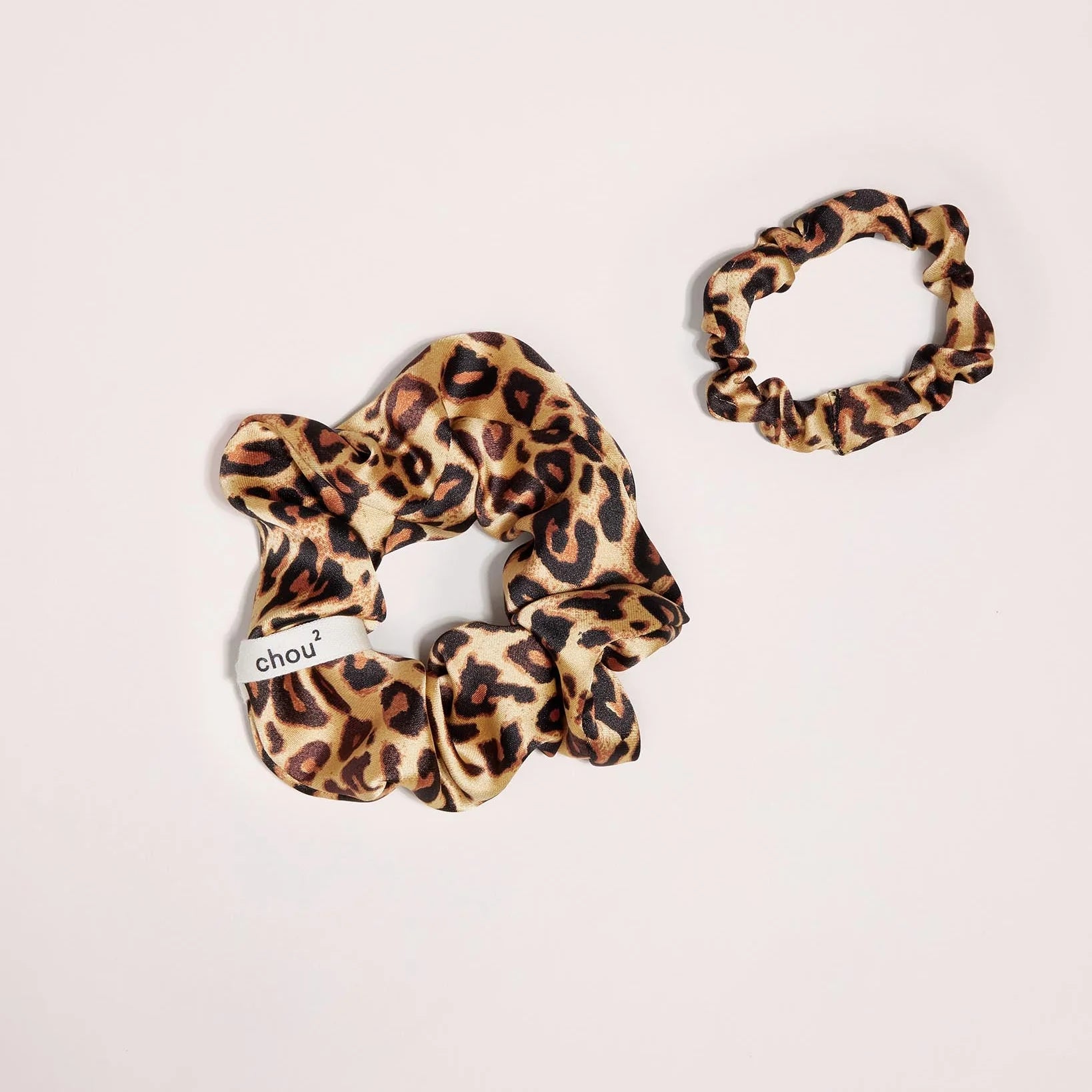Grand Chouchou Satin Léopard