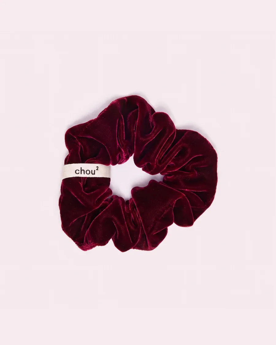 Grand Chouchou Velours Grenat
