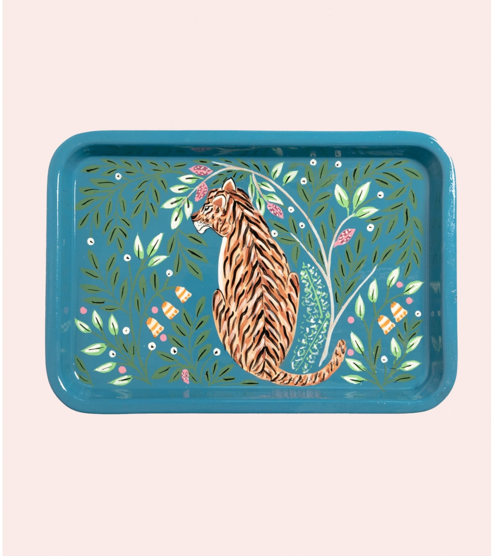 Grand Plateau Rectangulaire en Inox - Tigre Bleu Ciel