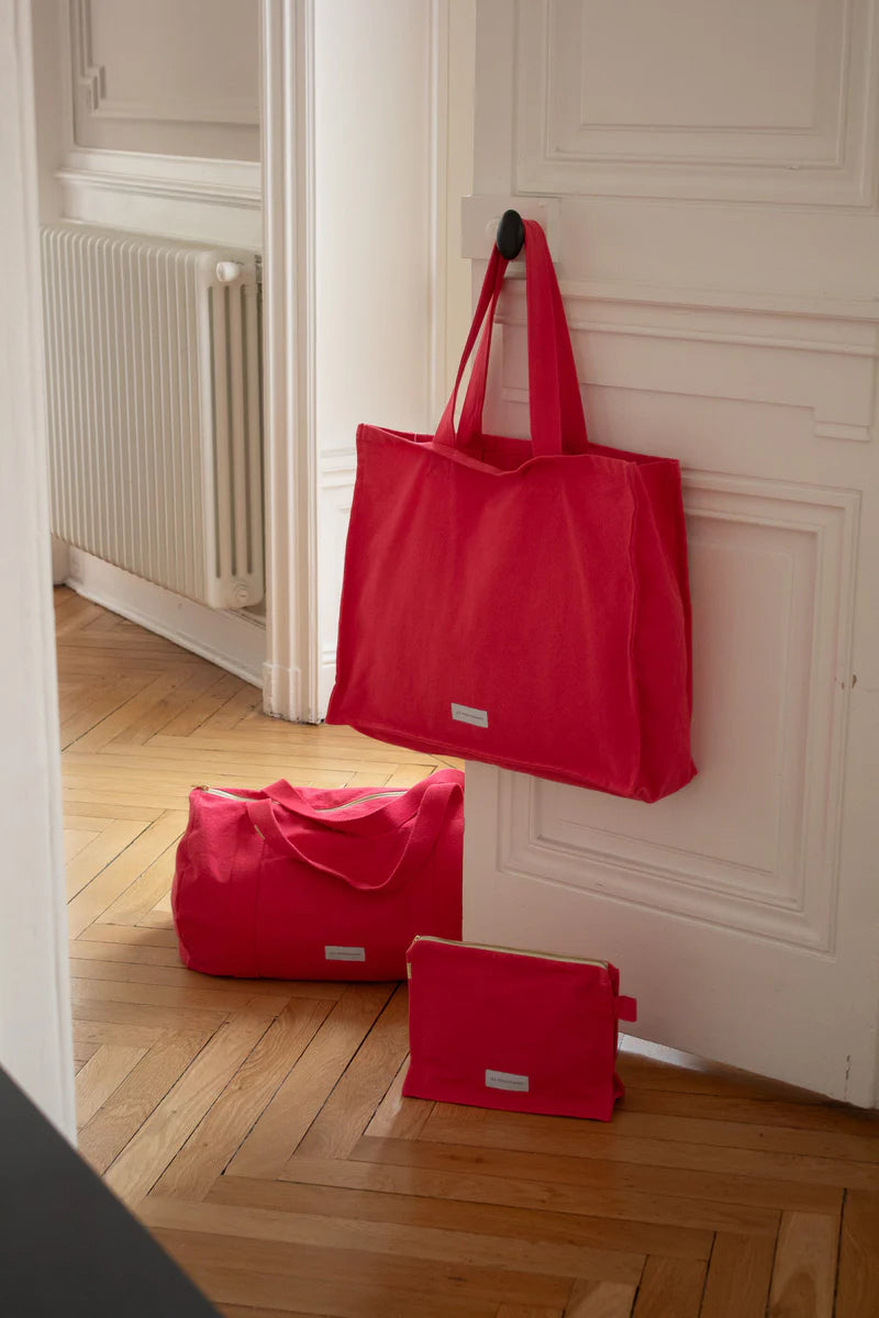 Grand Cabas en Coton Bio - Rose Framboise