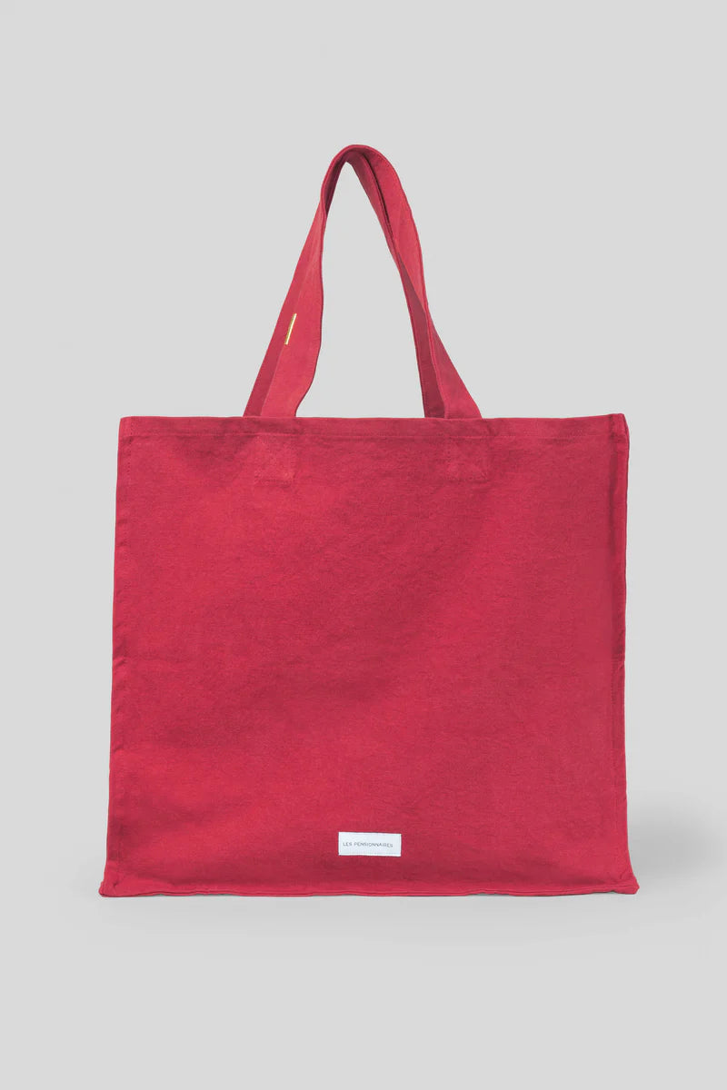 Grand Cabas en Coton Bio - Rose Framboise
