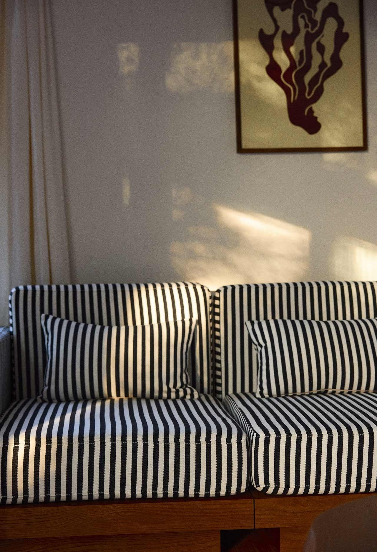 Housse de Coussin Taormina Rayures Noires 30 x 50