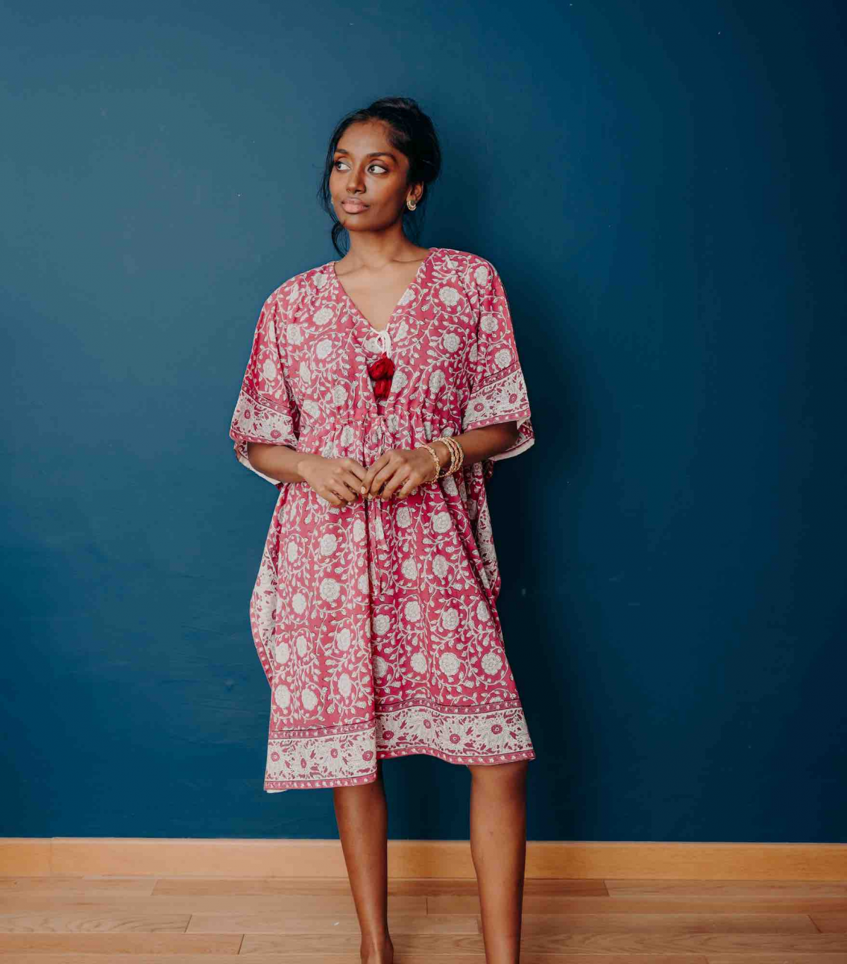 Kaftan Court Banna Framboise