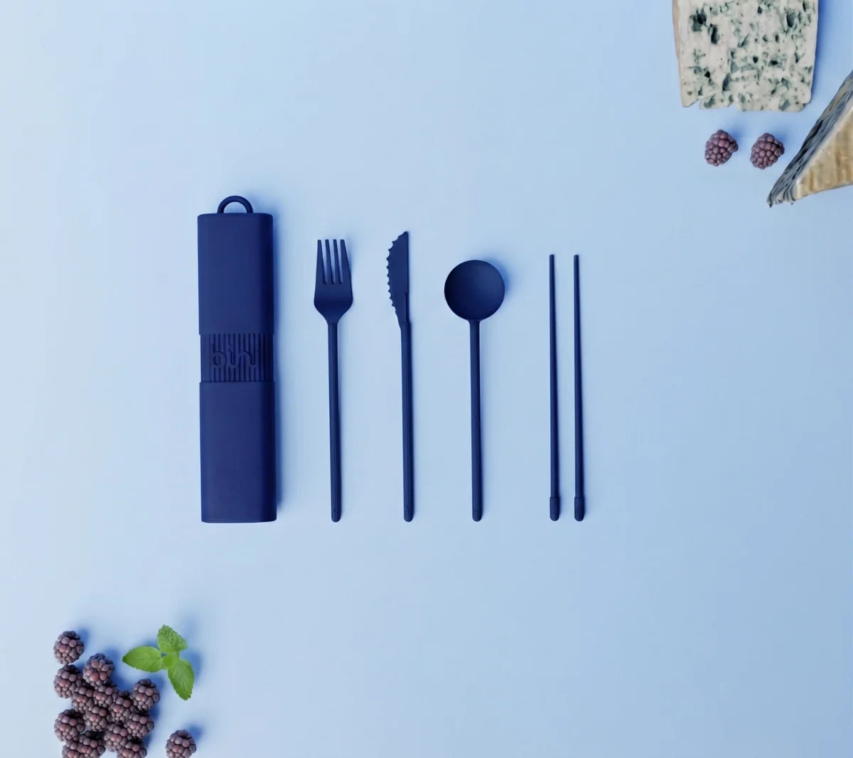 Kit de Couverts Réutilisables - Bleu Nuit