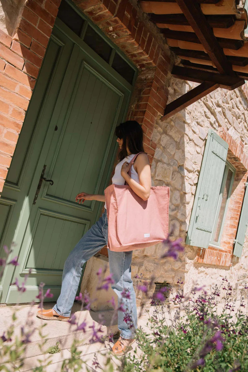 Grand Cabas en Coton Bio - Bois de Rose
