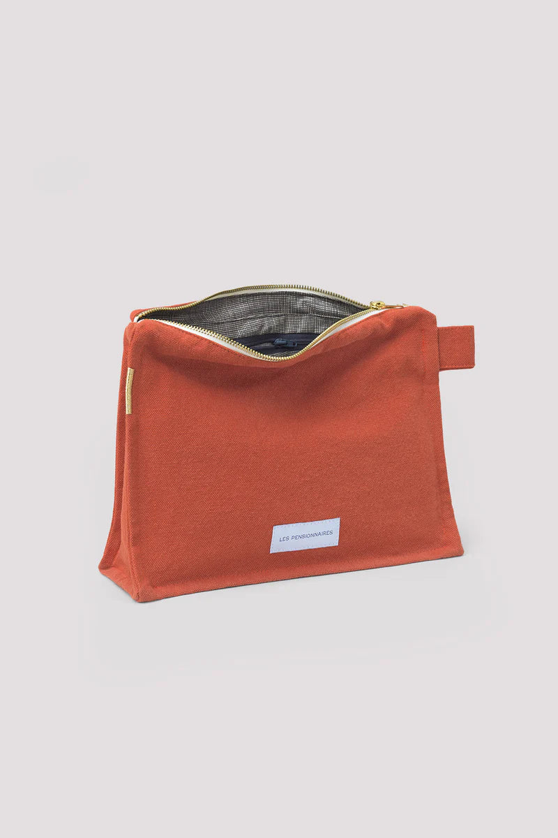 Trousse de Toilette en Coton Bio - Orange Flamboyant
