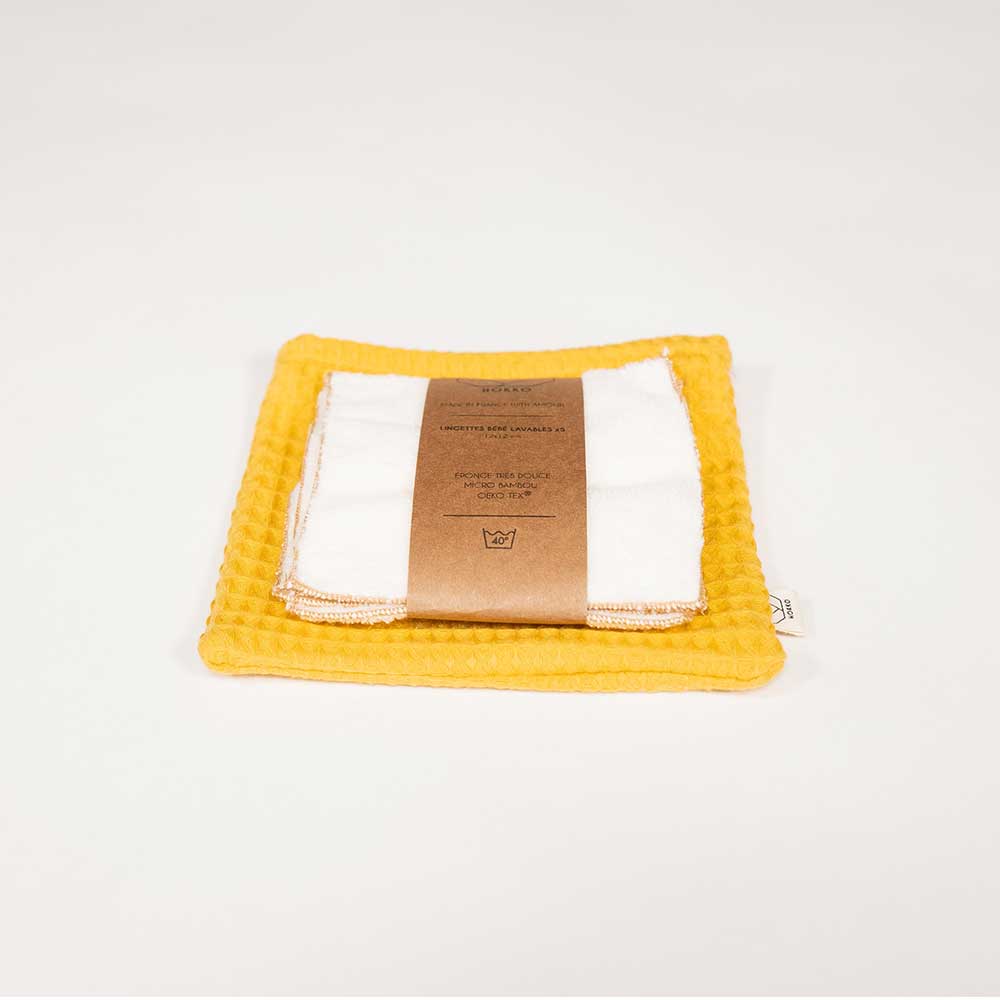 Lingettes Lavables et Pochon Jaune