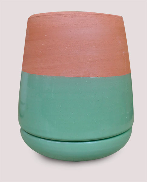 Pot a Fleur Mama Pearpot - Terracotta - Vert Clair