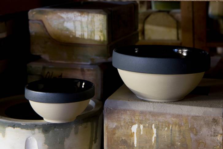 Petit Bol en Grès - Encre Bleu et Naturel