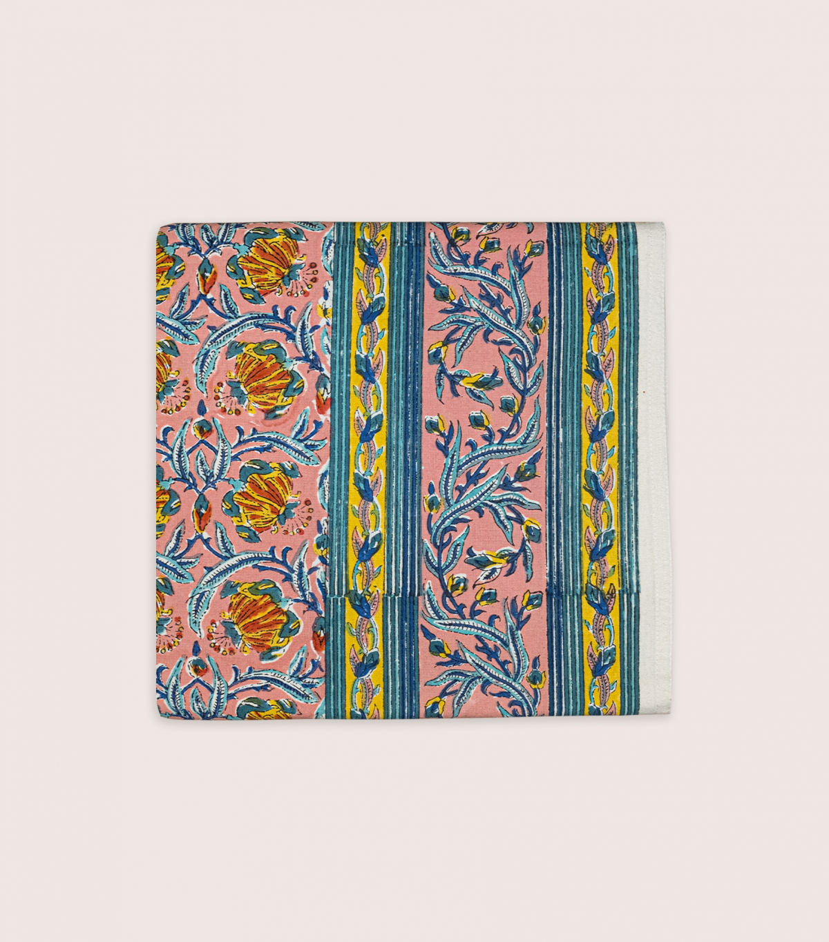 Nappe Carrée Jaïpur Pêche 170 x 170