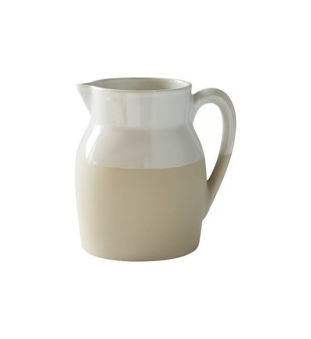 Pot à Eau en Grès - Blanc et Naturel - 1L