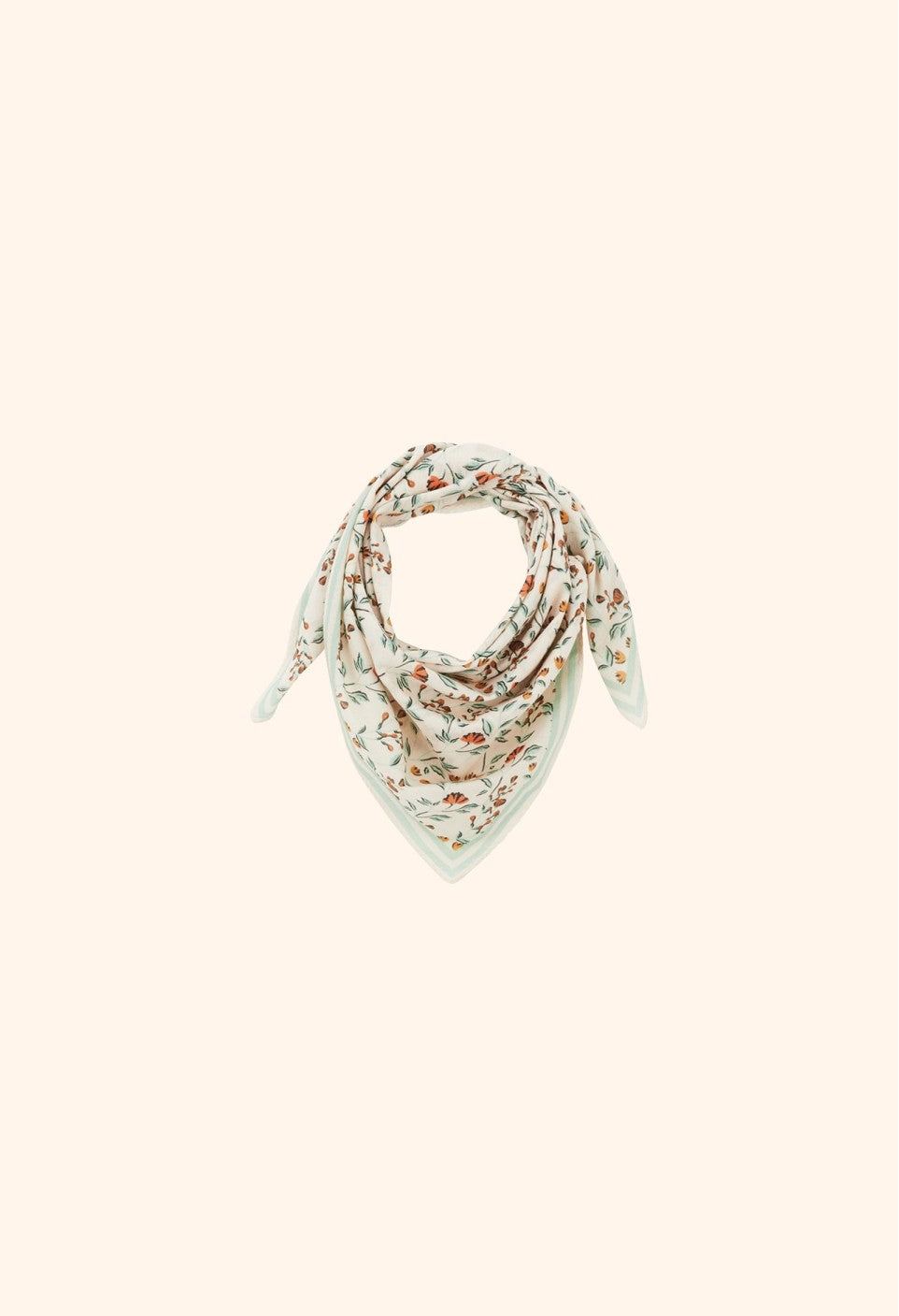 Petit Foulard en Coton Bohème Rose Poudré