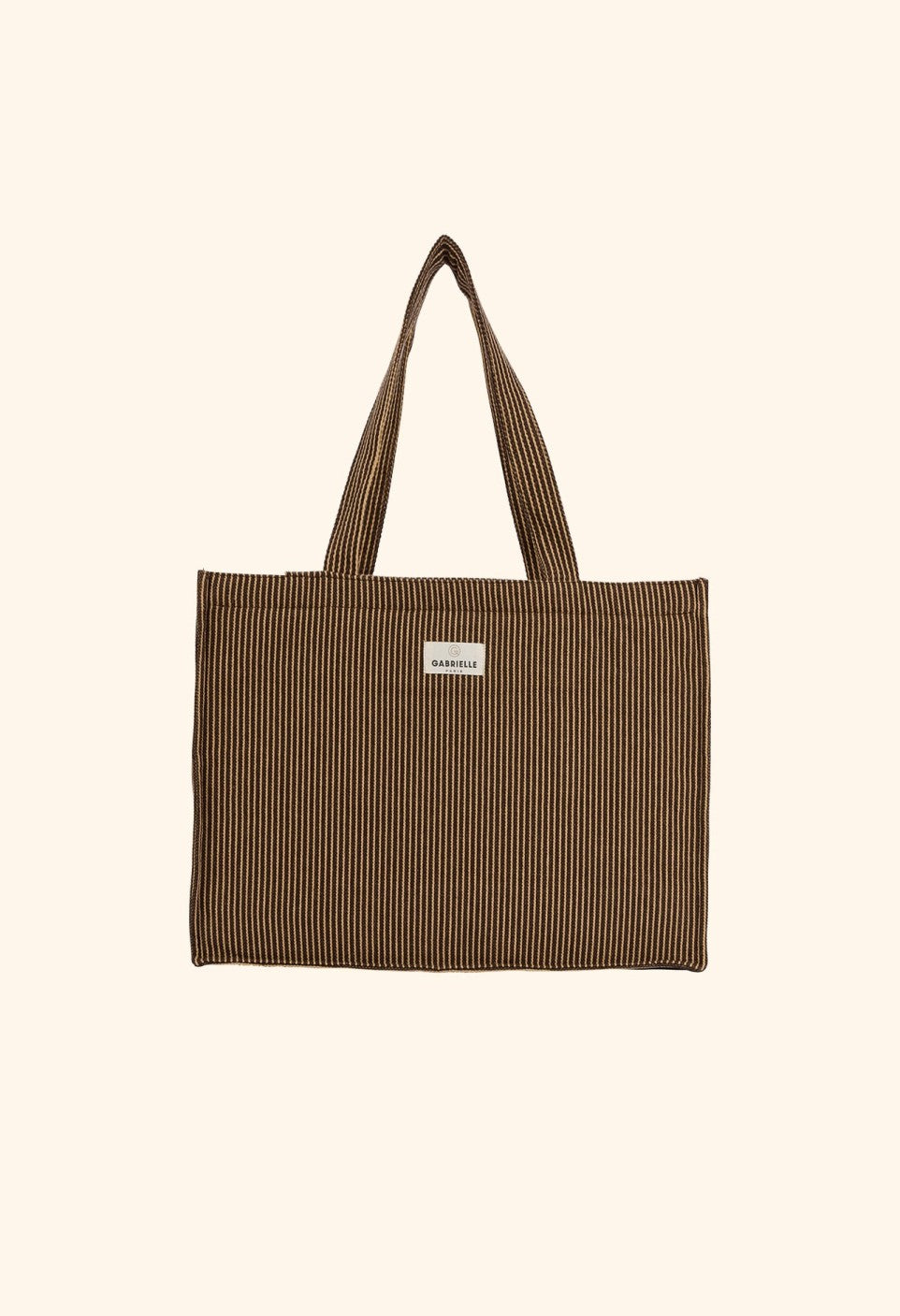 Sac 24H en Coton Rayures Café