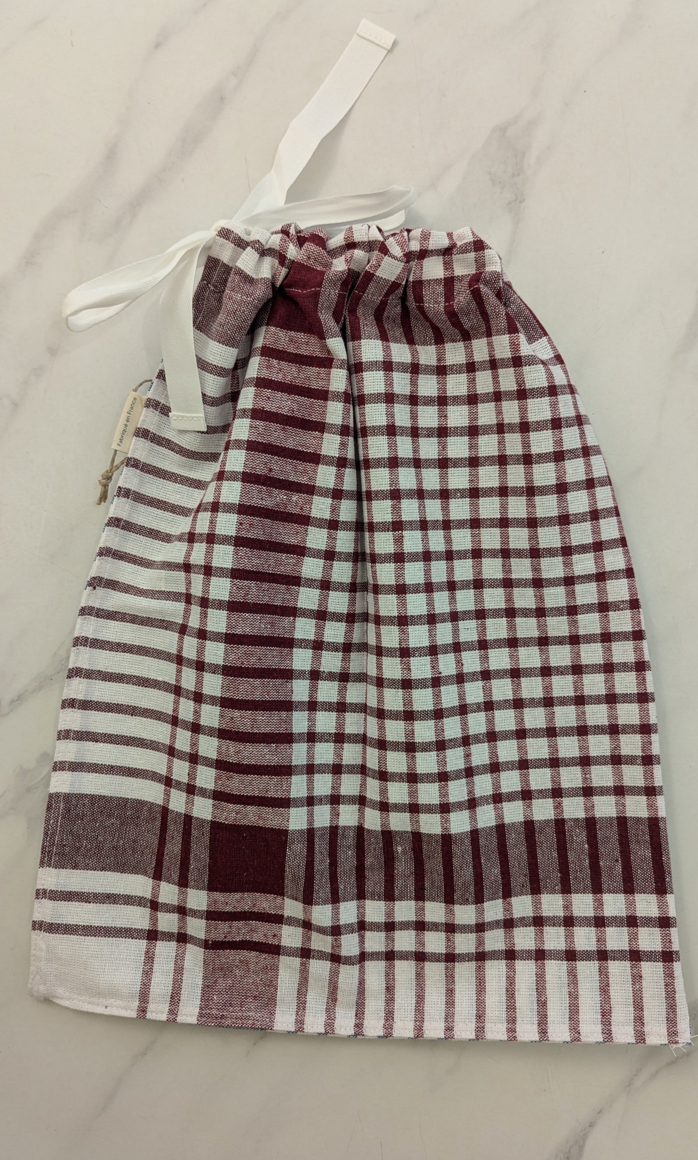 Sac à Pain Tissu Torchon - M - Vert/Bordeaux