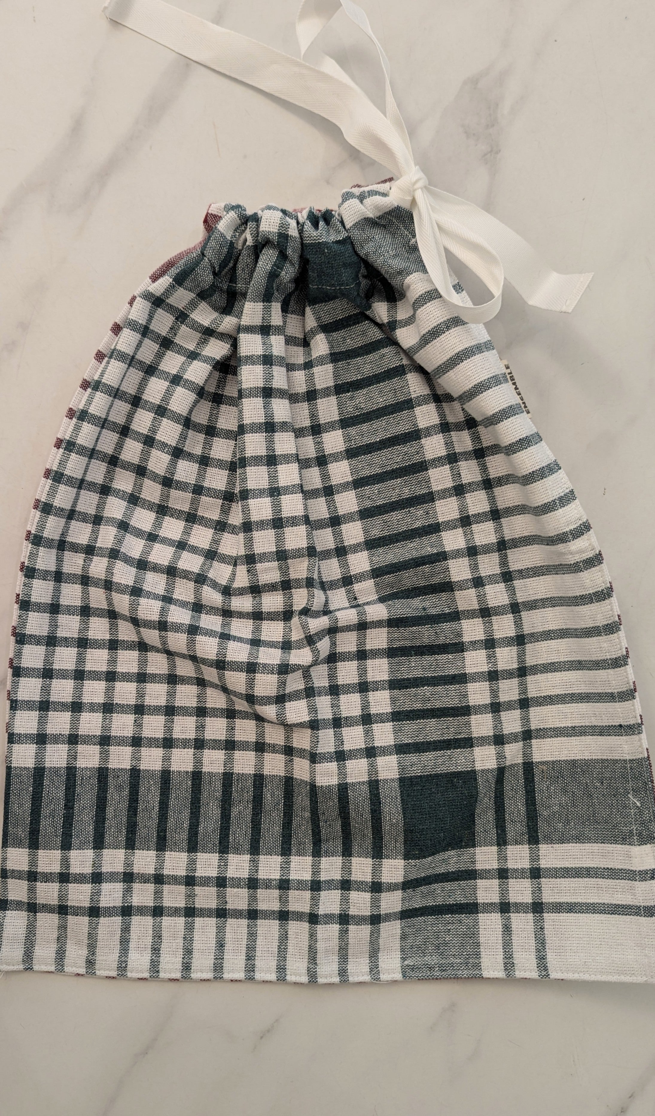 Sac à Pain Tissu Torchon - M - Beige/Vert