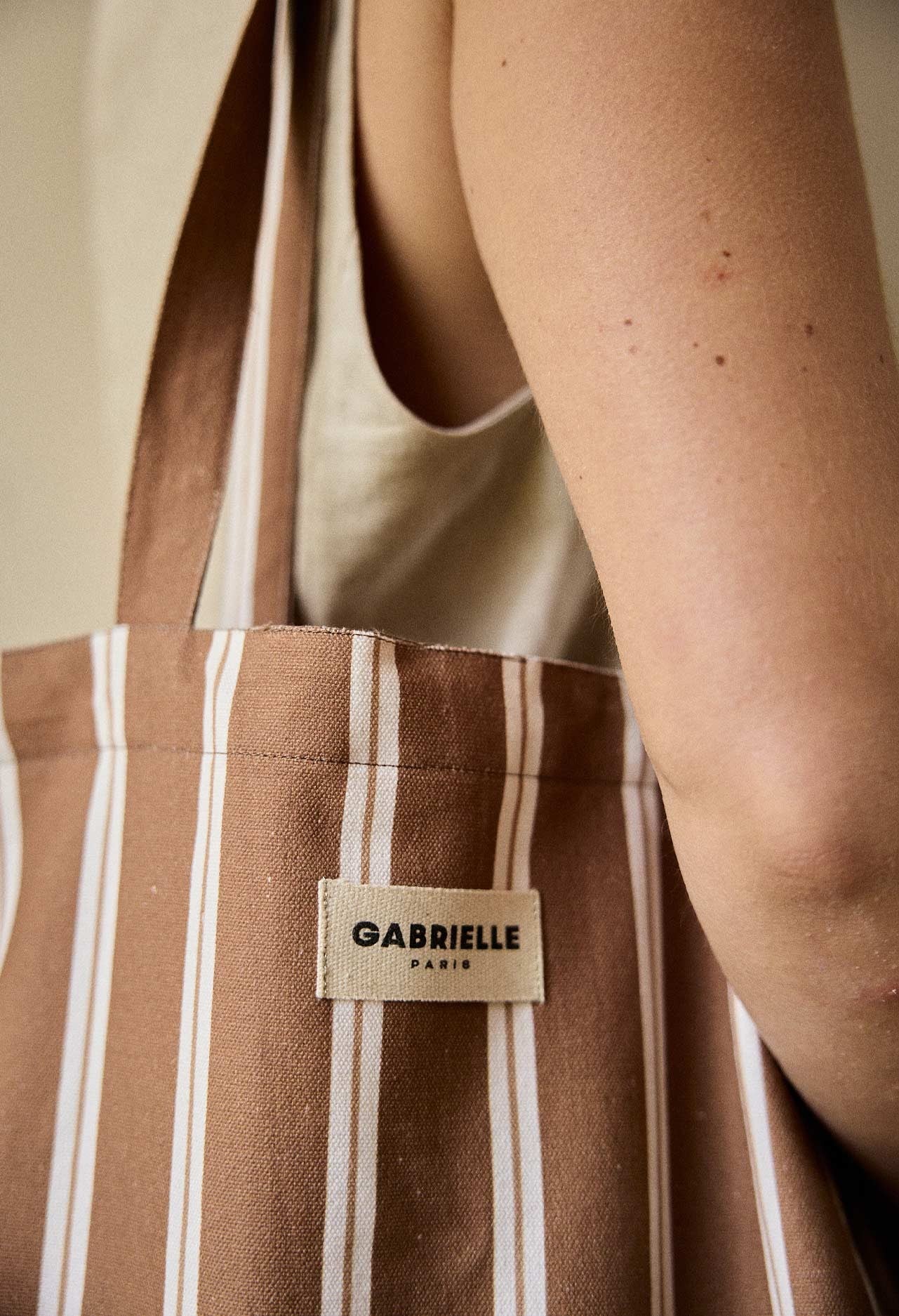 Sac Week-End en Coton Rayures Noisette