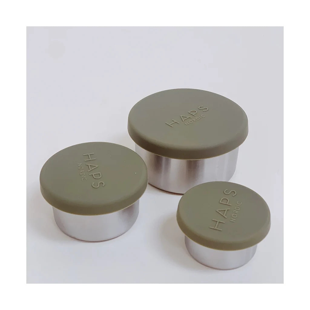 Set de 3 Boîtes à Snack en Inox - Olive