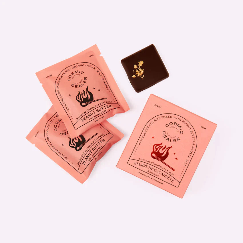 Coffret de 4 Carrés Chocolatés - Beurre de cacahuète & Sel Fumé