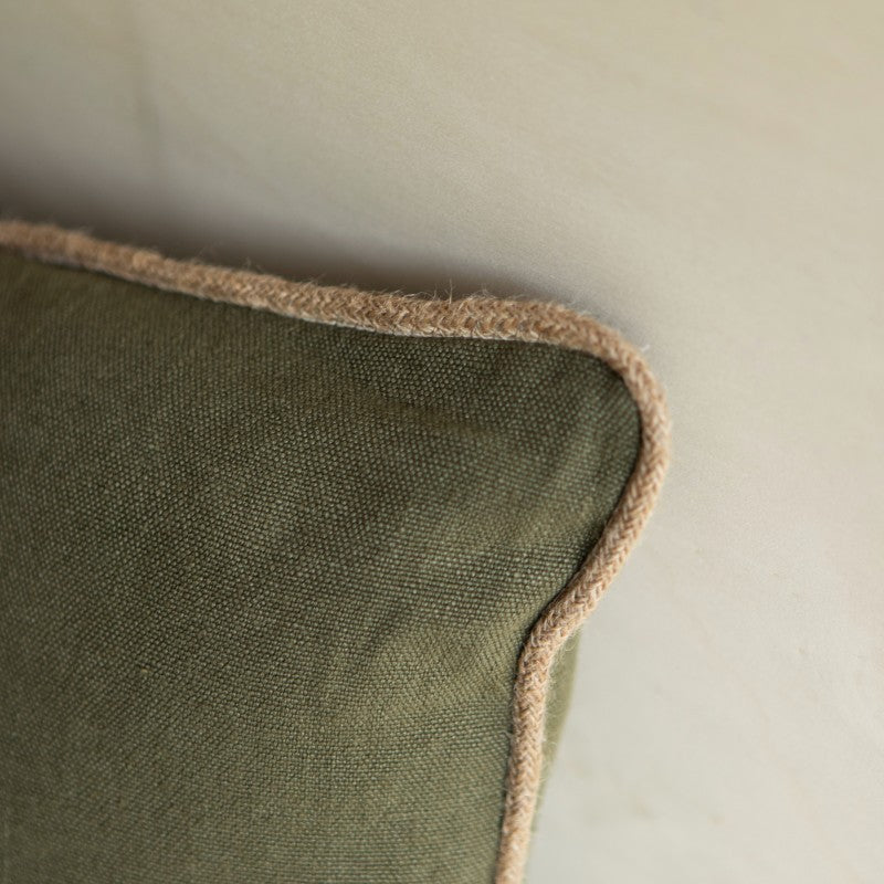 Housse de Coussin Salvador en Lin Kaki 40 x 65